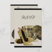 Chaussures à talon haute perles Noir Or RSVP (Devant / Derrière)