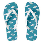 Chaussures à tongs turquoise Blue Wiener Dog (Semelle)