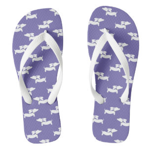 Chaussures à tongs violet Wiener Dog