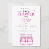 Chaussures Bébé Rose Cute BABY SHOWER Invitation (Devant)