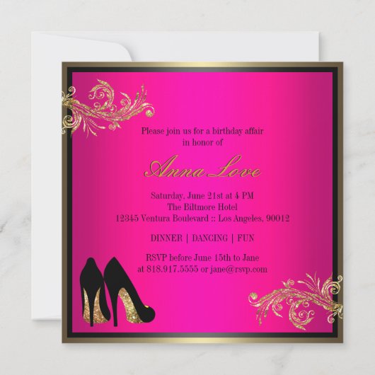 Chaussures dansantes - Invitation fabuleuse 50e an (Dos)