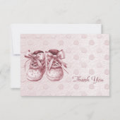 Chaussures de bébé rose Carte de remerciements (Devant)
