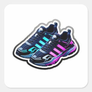 Chaussures de course néon Cyberpunk 3D Autocollant