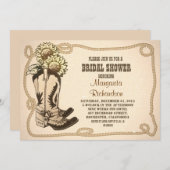 chaussures de cowboy invitation rustique nuptiale (Devant / Derrière)