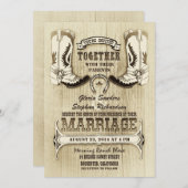 chaussures de cowboy invitations de mariage occide (Devant / Derrière)