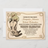 chaussures de cowboy invitations de mariage rustiq (Devant)