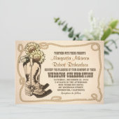chaussures de cowboy invitations de mariage rustiq (Debout devant)