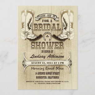 chaussures de cowboy western nuptiale invitations 