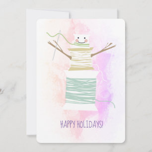 Chaussures de fils à coudre snowman carte de Noël