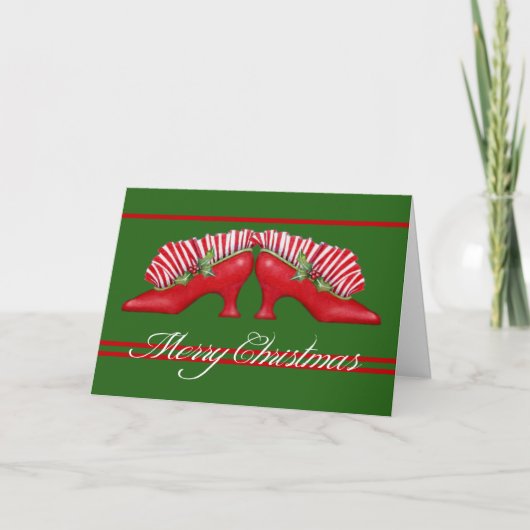 Chaussures de Noël Carte de voeux (Devant)