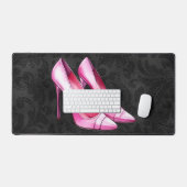 Chaussures en talons roses Mat de bureau (Clavier et souris)