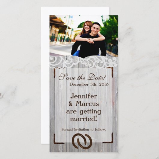 Chaussures Fiançailles Faire-part 4x8 sur bois (Devant / Derrière)