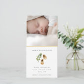 Chaussures Jaunes Foliage Photo Bébé Faire-part de (Debout devant)