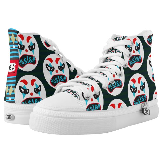 Chaussures Montantes Visage de clown fou (Paire)