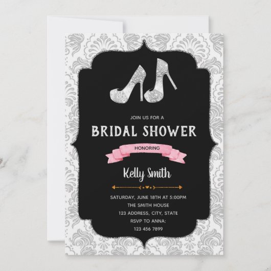 Chaussures nuptiale douche thème invitation (Devant)