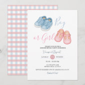 Chaussures pour bébé GENRE REVEAL Party Invitation (Devant / Derrière)