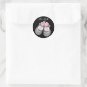 Chaussures pour bébé gris Stickers Baby shower noi (Sac)