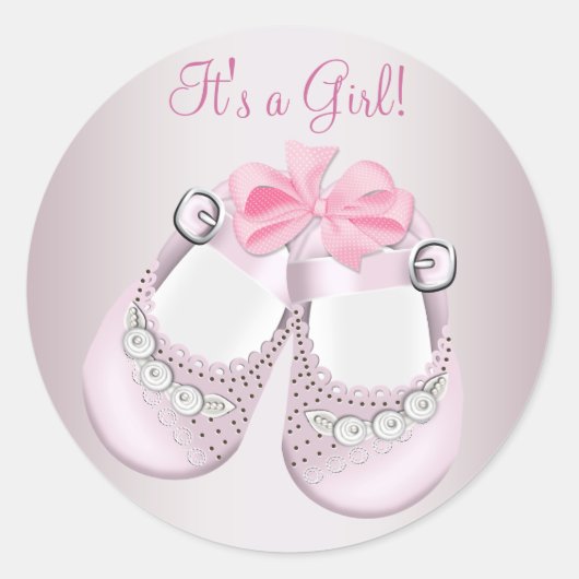Chaussures pour bébés roses Stickers Baby shower r (Devant)