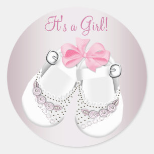 Chaussures pour bébés roses Stickers Baby shower r