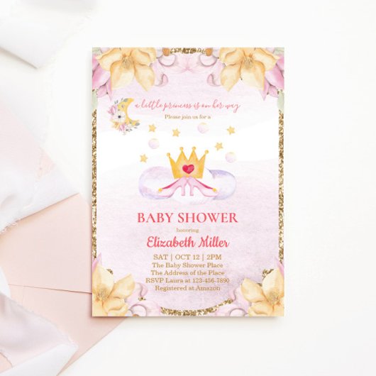 Chaussures Princess Et Invitation Baby shower Cour