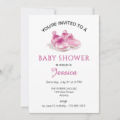 Chaussures roses Baby shower Invitation (Devant)
