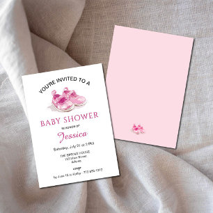 Chaussures roses Baby shower Invitation