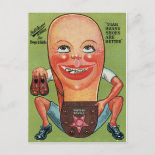 Chaussures vintages et carte postale