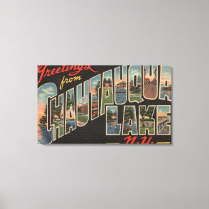 Chautauqua Lake - Grote Letter-scènes Canvas Afdruk
