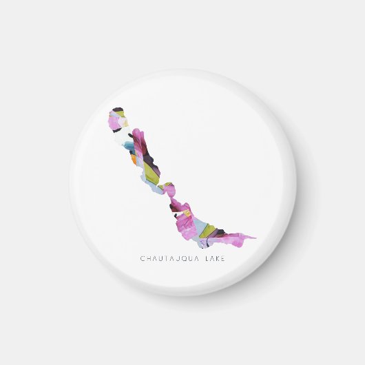 Chautauqua Lake Minimalist Silhouette Map Magnet Magneet (Voorkant)