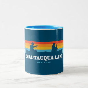 Chautauqua Lake New York Canoe Tweekleurige Koffiemok