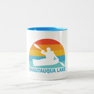 Chautauqua Lake New York Kayak Tweekleurige Koffiemok