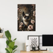 Chauve-souris avec impression de fleurs, impressio (Bureau à domicile)