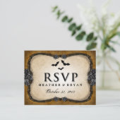 Chauve-souris gothique Brown et carte postale RSVP (Debout devant)