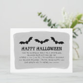 Chauve-souris gris Aquarelle Invitation de la fête (Debout devant)