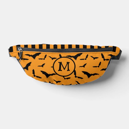 Chauve-souris Motif orange noir Monogramme (Poser)
