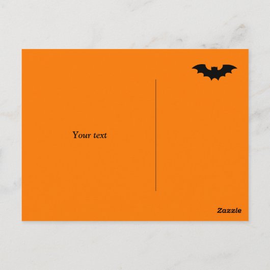 Chauve-souris orange et noire Joyeuses cartes post (Dos)