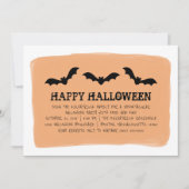 Chauve-souris orange Halloween Invitation de la fê (Devant)