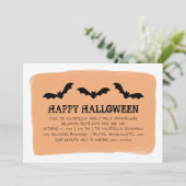 Chauve-souris orange Halloween Invitation de la fê (Debout devant)