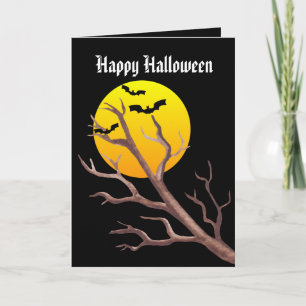 Chauves-souris au clair de lune Carte de voeux pli
