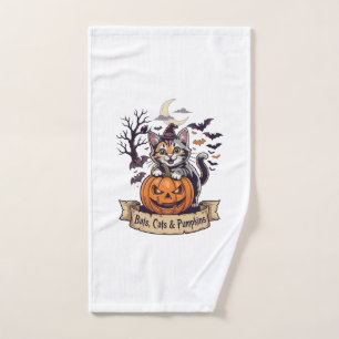 Chauves-souris Chats Citrouilles Halloween Sorcièr