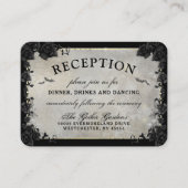 Chauves-souris gothiques Gris Noir Halloween Carte (Devant)