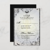 Chauves-souris gothiques Halloween Mariage Carte R (Devant / Derrière)