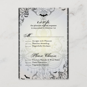 Chauves-souris gothiques Halloween Mariage Carte R