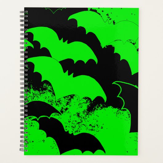 Chauves-souris noires en vert vol (Devant)