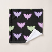 Chauves-souris violet rose néon coloré Halloween (Gant de toilette)