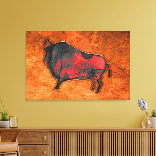 Chauvet Bison Canvas Afdruk (Insitu (Woonkamer))