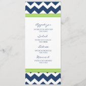 Chaux bleue Chevron de menu de mariage (Devant)