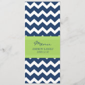Chaux bleue Chevron de menu de mariage (Dos)