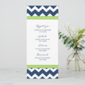 Chaux bleue Chevron de menu de mariage (Debout devant)