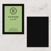 Chaux élégante et carte noire de profil de (Devant / Derrière)